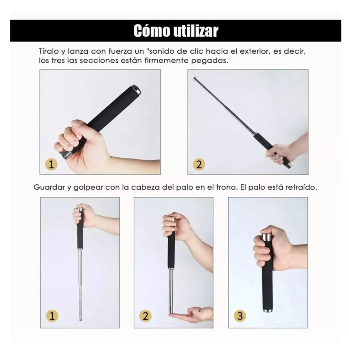 Tambo Bastón Defensa En Acero